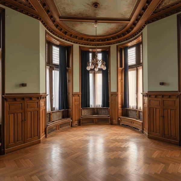 Lege kamer houte vloer
